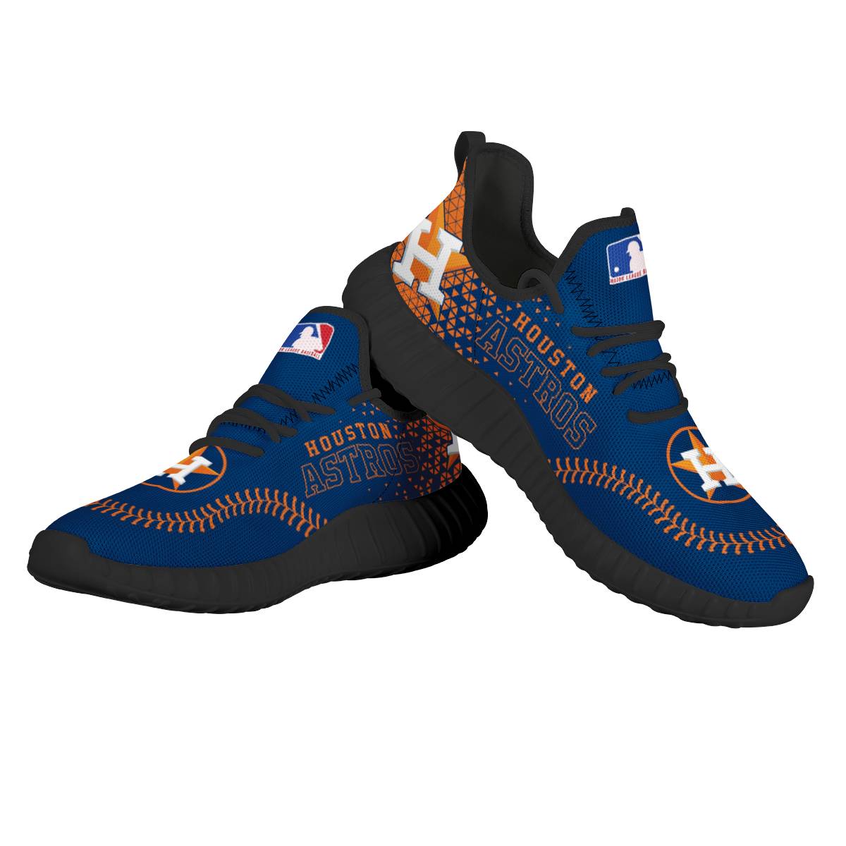 Women's Houston Astros Mesh Knit Sneakers/Shoes 006